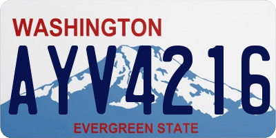 WA license plate AYV4216