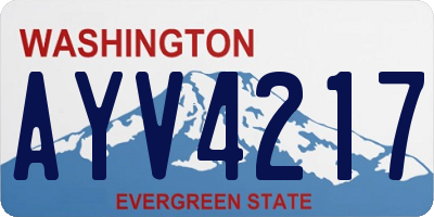 WA license plate AYV4217
