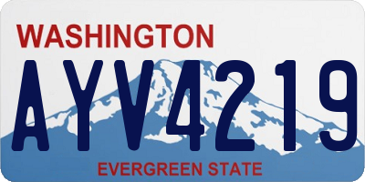 WA license plate AYV4219
