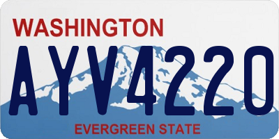 WA license plate AYV4220