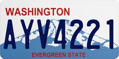 WA license plate AYV4221