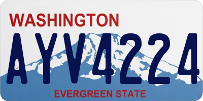 WA license plate AYV4224