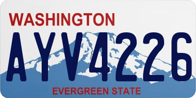 WA license plate AYV4226