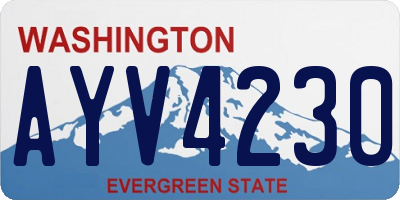 WA license plate AYV4230