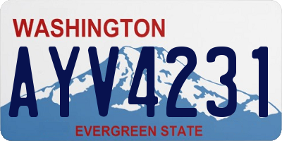 WA license plate AYV4231