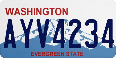 WA license plate AYV4234