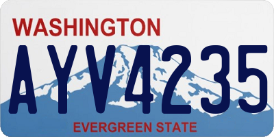 WA license plate AYV4235