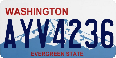 WA license plate AYV4236
