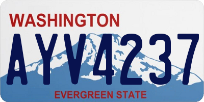 WA license plate AYV4237