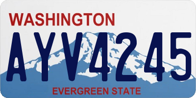 WA license plate AYV4245