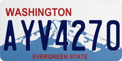 WA license plate AYV4270