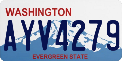 WA license plate AYV4279