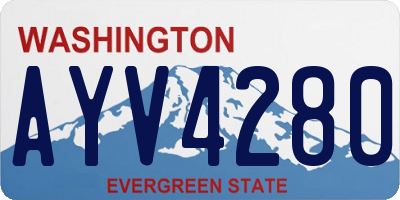 WA license plate AYV4280