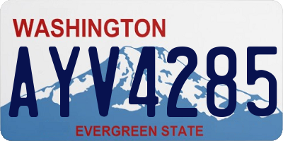 WA license plate AYV4285