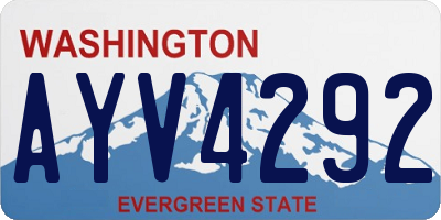 WA license plate AYV4292