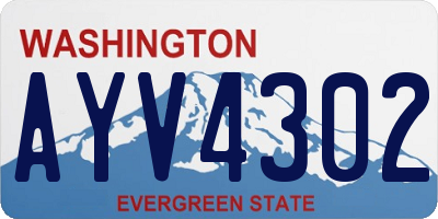 WA license plate AYV4302