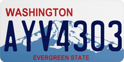 WA license plate AYV4303