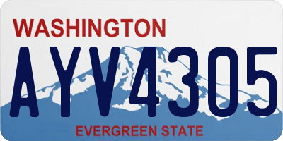 WA license plate AYV4305