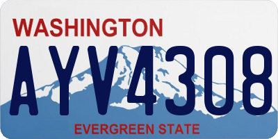 WA license plate AYV4308