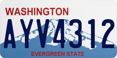 WA license plate AYV4312