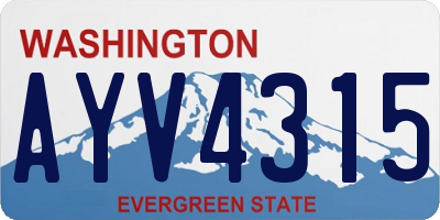 WA license plate AYV4315