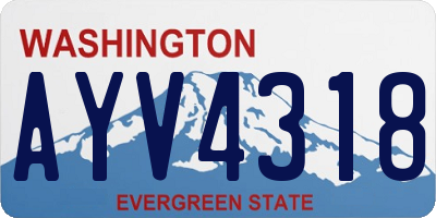 WA license plate AYV4318