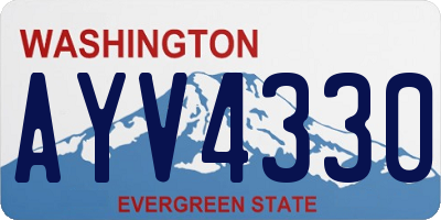 WA license plate AYV4330