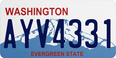WA license plate AYV4331