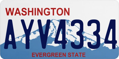 WA license plate AYV4334