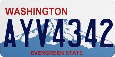 WA license plate AYV4342