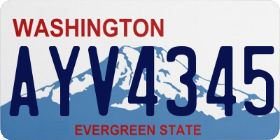 WA license plate AYV4345