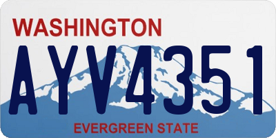 WA license plate AYV4351