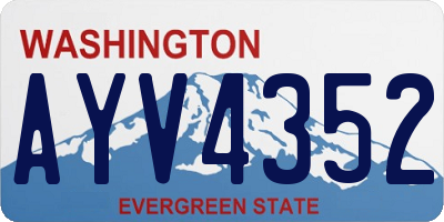WA license plate AYV4352