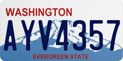 WA license plate AYV4357