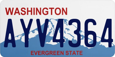WA license plate AYV4364