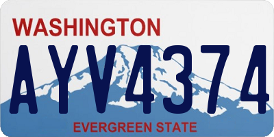 WA license plate AYV4374