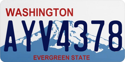 WA license plate AYV4378