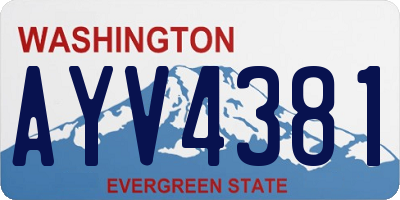 WA license plate AYV4381