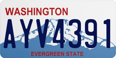 WA license plate AYV4391