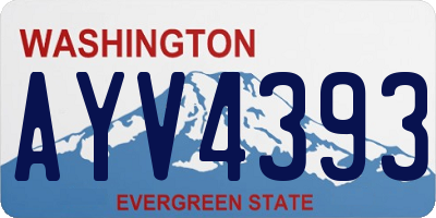 WA license plate AYV4393