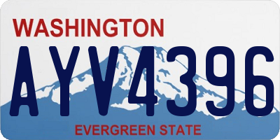 WA license plate AYV4396