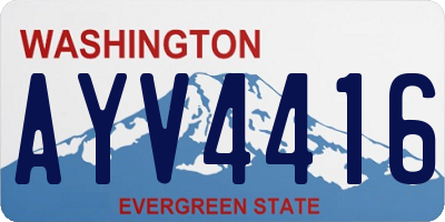 WA license plate AYV4416