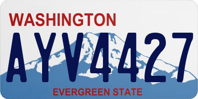 WA license plate AYV4427
