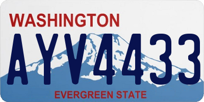 WA license plate AYV4433