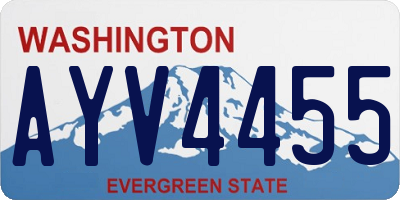 WA license plate AYV4455