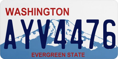 WA license plate AYV4476