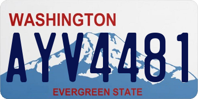 WA license plate AYV4481