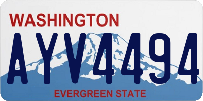 WA license plate AYV4494