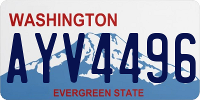 WA license plate AYV4496