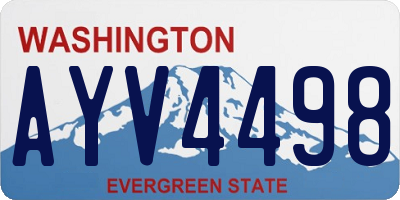 WA license plate AYV4498